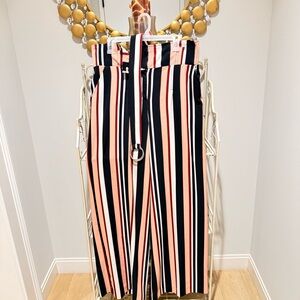 7th Avenue New York & Co Elegant Striped Wide Leg Pants Size 14